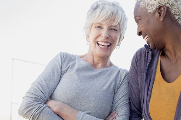 Two smiling women