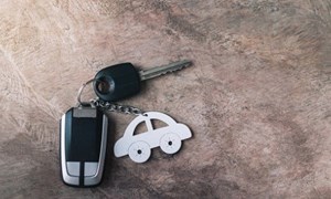 Car keys with a car shaped keyring