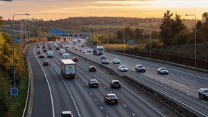 Motorway at sunset