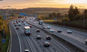 Motorway at sunset