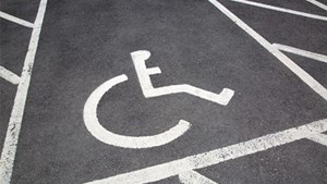 Disabled bay markings on a road