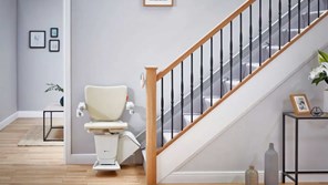 Stairlift at the bottom of stairs