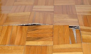 Accidentally damaged wood flooring in house