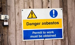 Asbestos warning sign