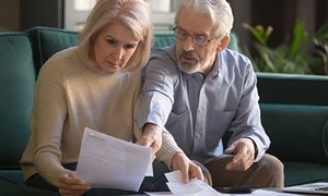 Couple reviewing documents