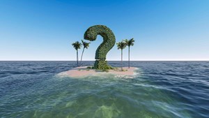 An island with a question mark on it